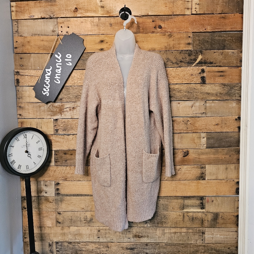 Wishlist Women's Dusty Rose Open Long Knitted cardigan Size S/M